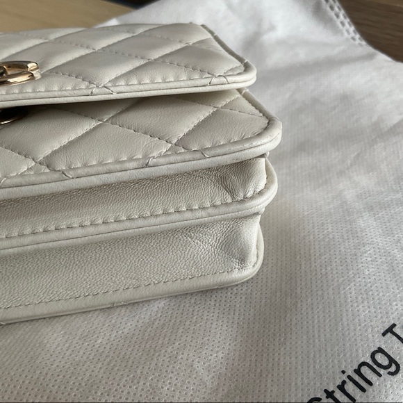 CHANEL Trendy CC Mini Wallet on Chain WOC White Cream Crossbody Bag - Picture 7 of 11